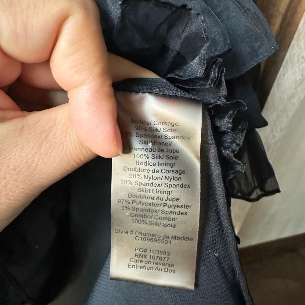 Alice + Olivia Black Strapless Ruffle Dress XS - Picture 4 of 7